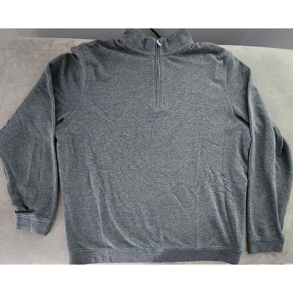 David Donahue Mens Cotton Blend Charcoal Quarter-Zip Pullover Sweater Size Large